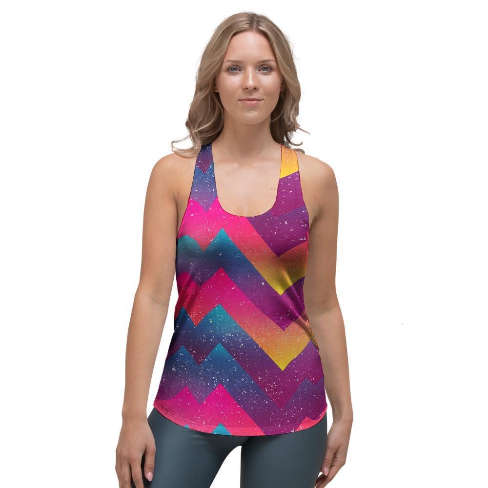 Abstract Geometric Grunge Women's Racerback Tank Top-grizzshop