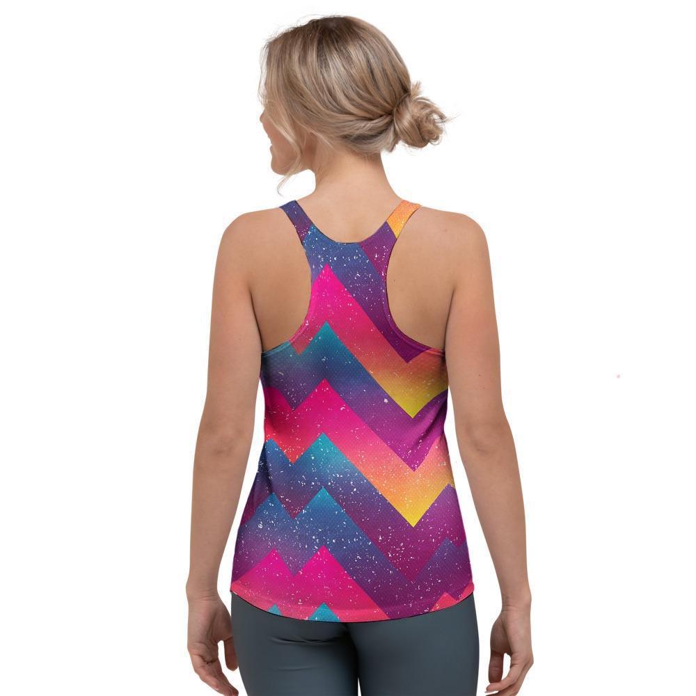 Abstract Geometric Grunge Women's Racerback Tank Top-grizzshop