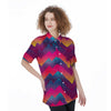 Abstract Geometric Grunge Women's Short Sleeve Shirts-grizzshop