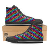 Abstract Graffiti Colorful Paint Print Pattern Black High Top Shoes-grizzshop