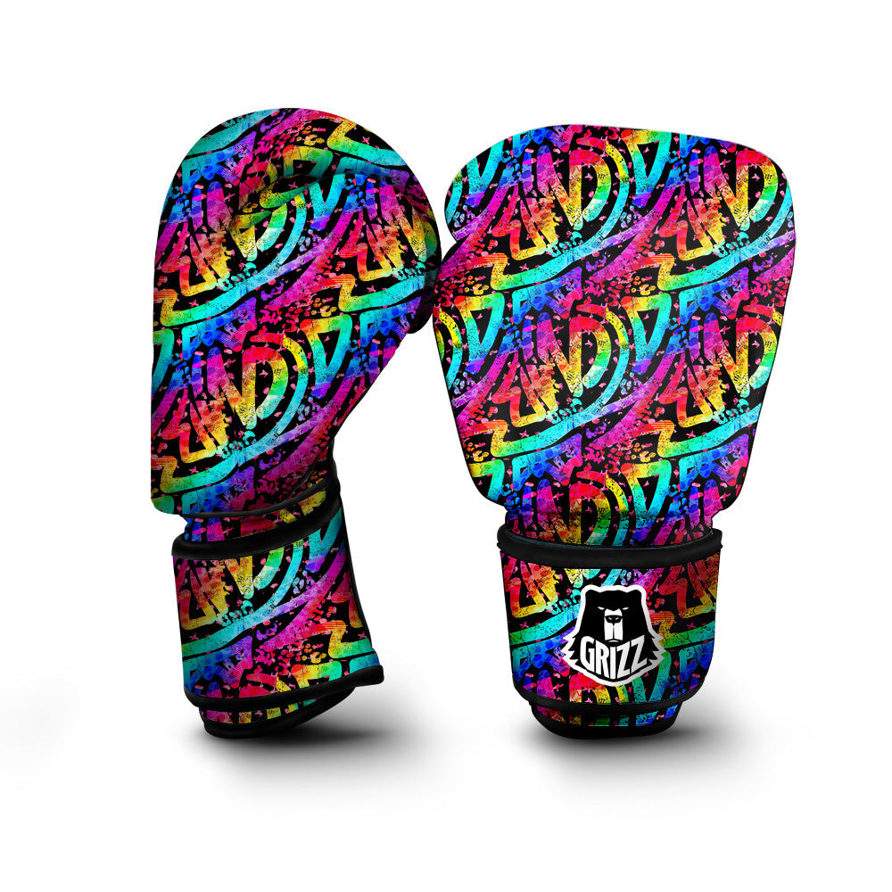 Abstract Graffiti Colorful Paint Print Pattern Boxing Gloves-grizzshop