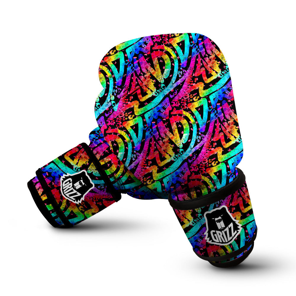 Abstract Graffiti Colorful Paint Print Pattern Boxing Gloves-grizzshop