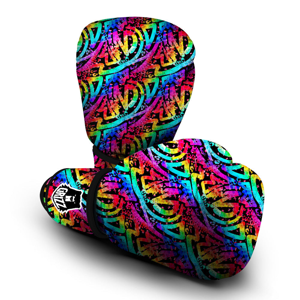 Abstract Graffiti Colorful Paint Print Pattern Boxing Gloves-grizzshop