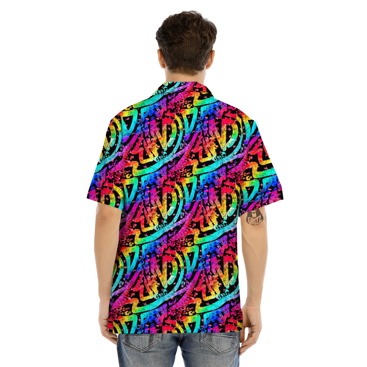 Abstract Graffiti Colorful Paint Print Pattern Men's Hawaiian Shirt-grizzshop