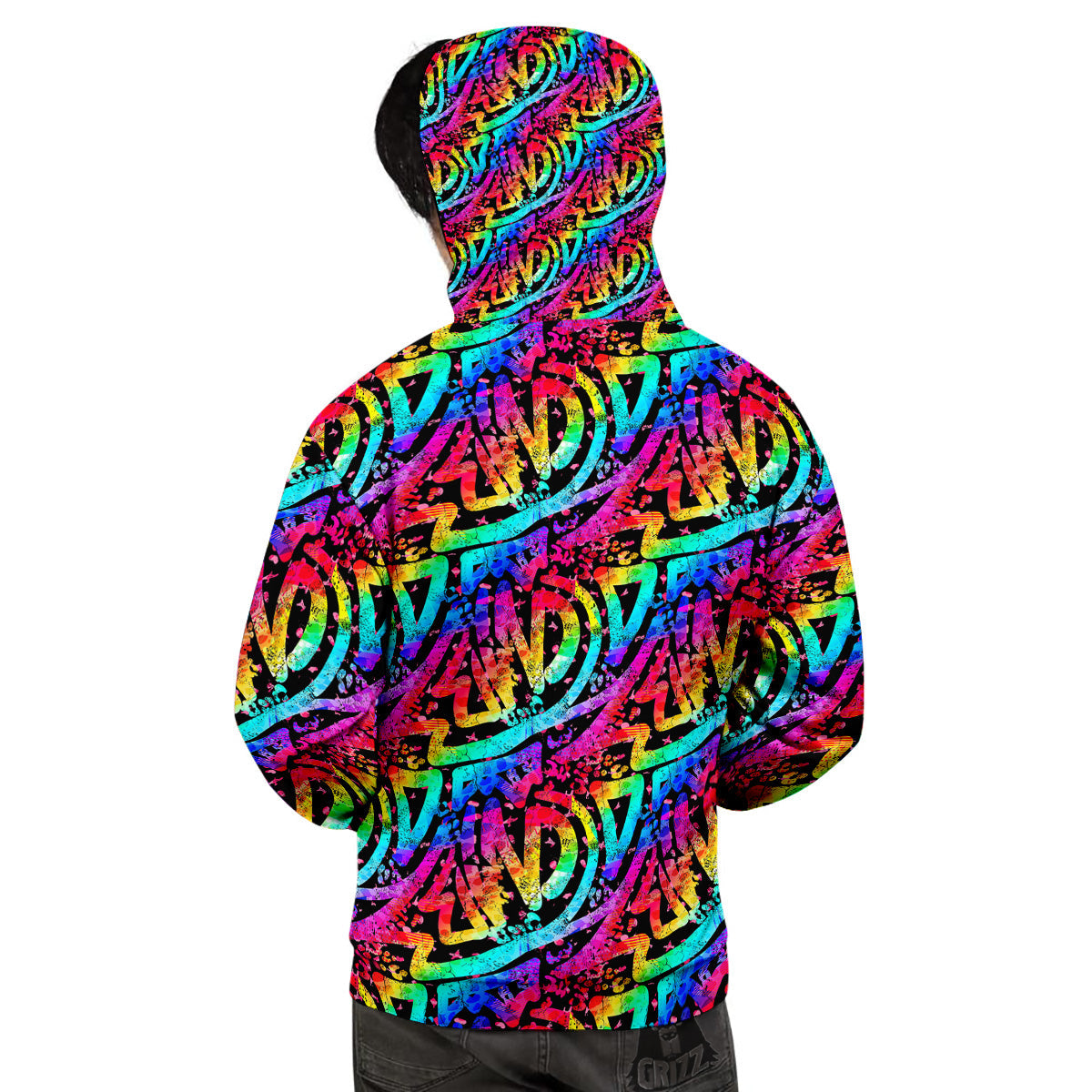 Abstract Graffiti Colorful Paint Print Pattern Men's Hoodie-grizzshop