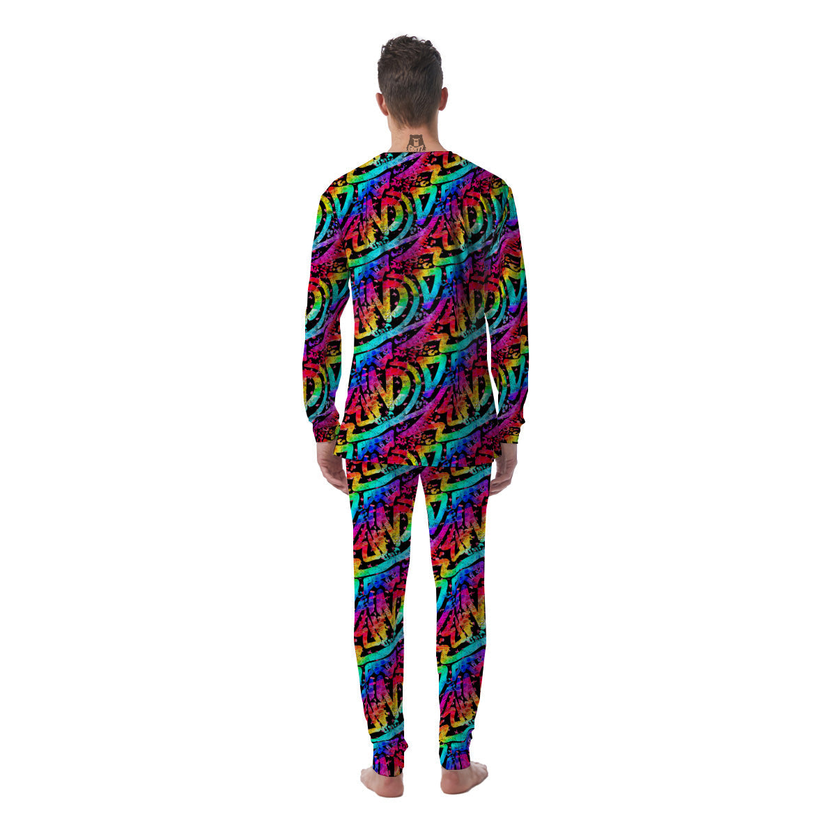 Abstract Graffiti Colorful Paint Print Pattern Men's Pajamas-grizzshop