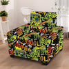 Abstract Graffiti Drips Print Armchair Cover-grizzshop