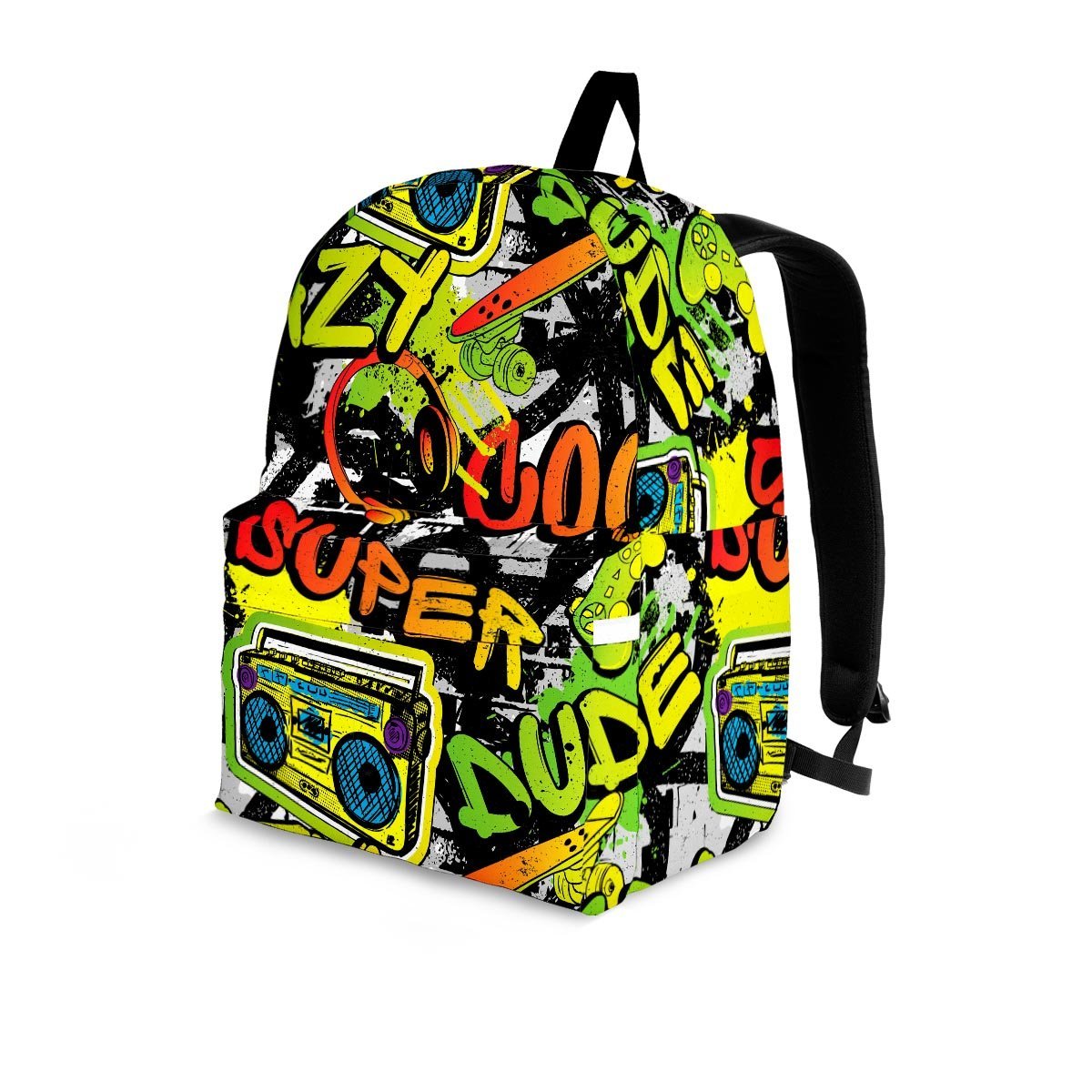 Abstract Graffiti Drips Print Backpack-grizzshop