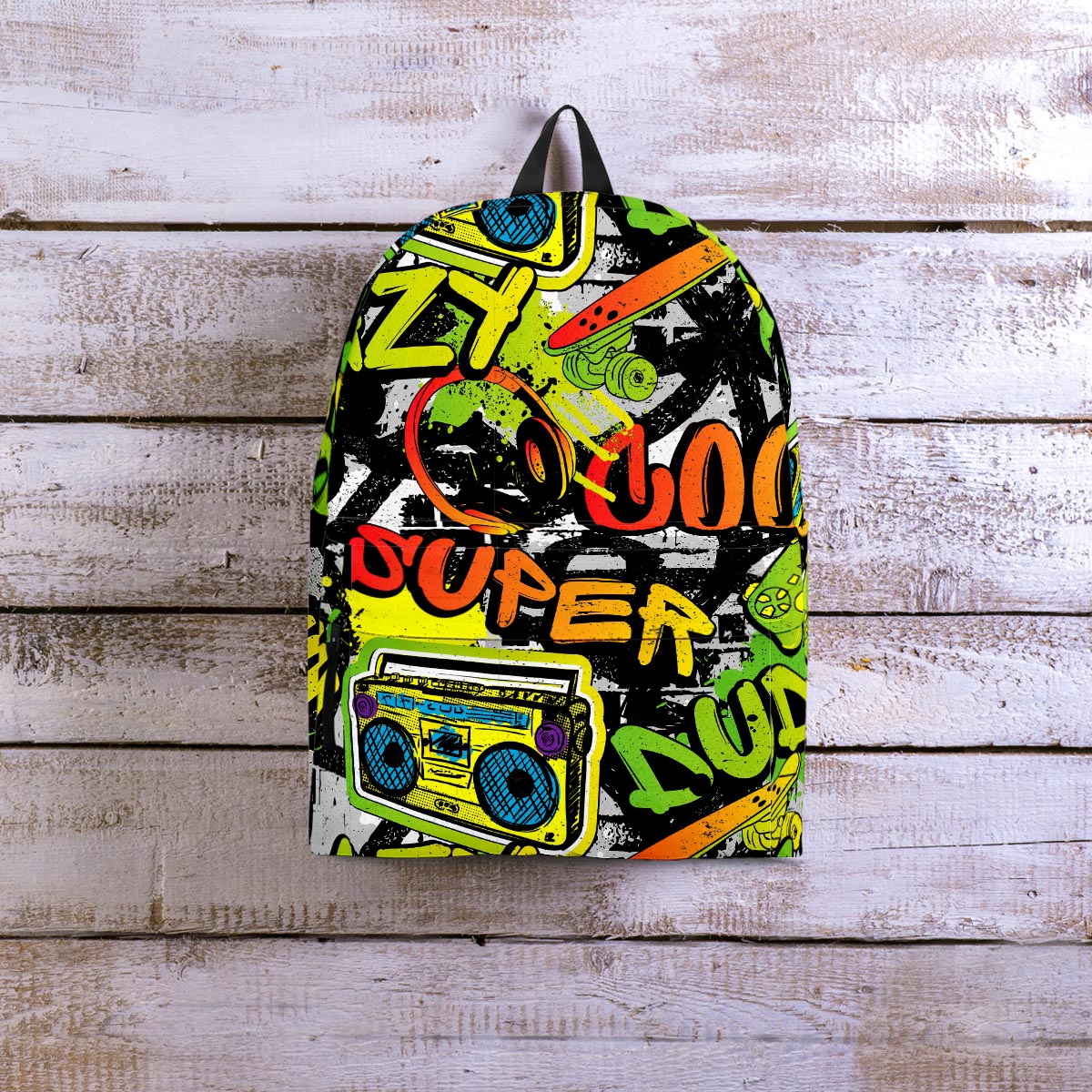 Abstract Graffiti Drips Print Backpack-grizzshop