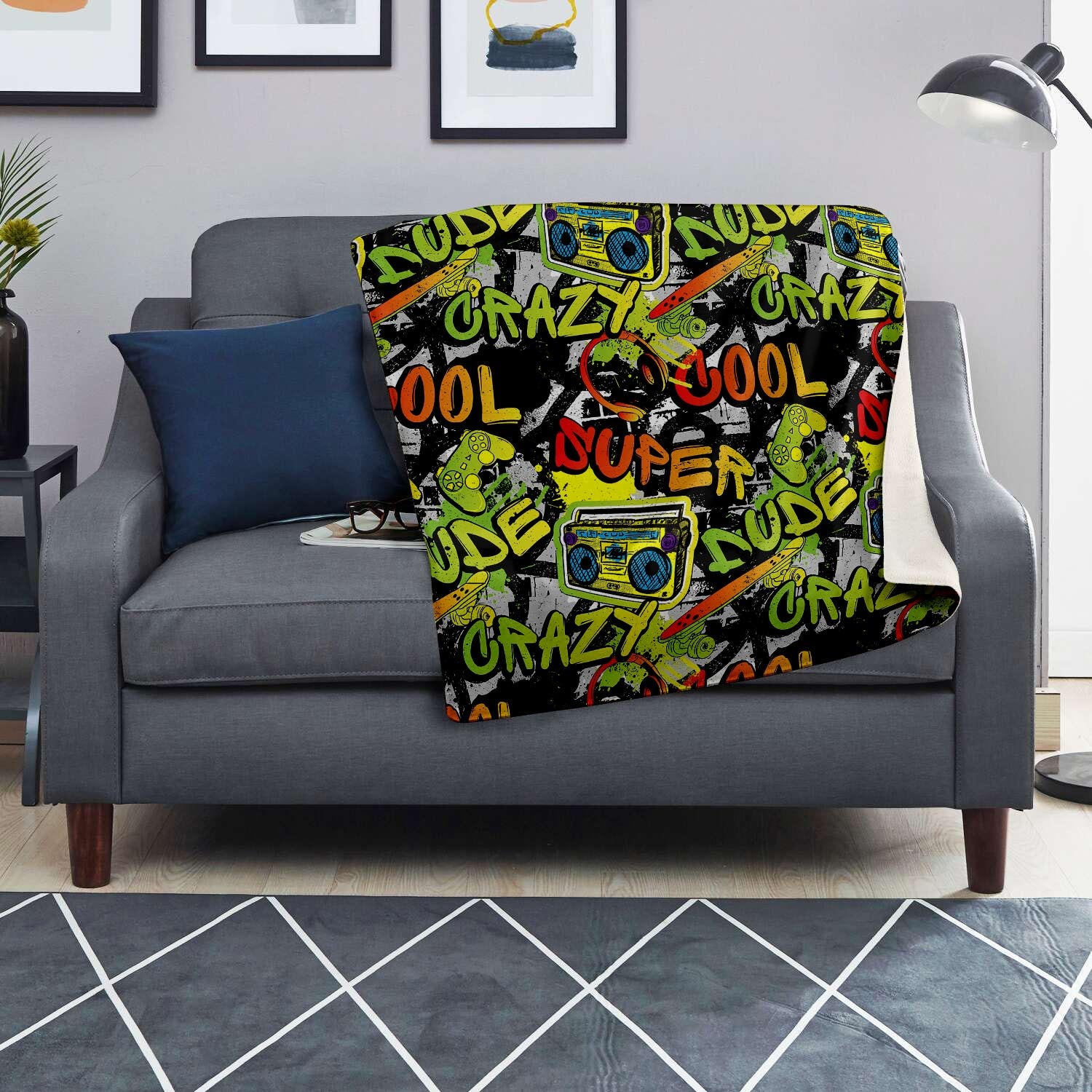 Abstract Graffiti Drips Print Blanket-grizzshop
