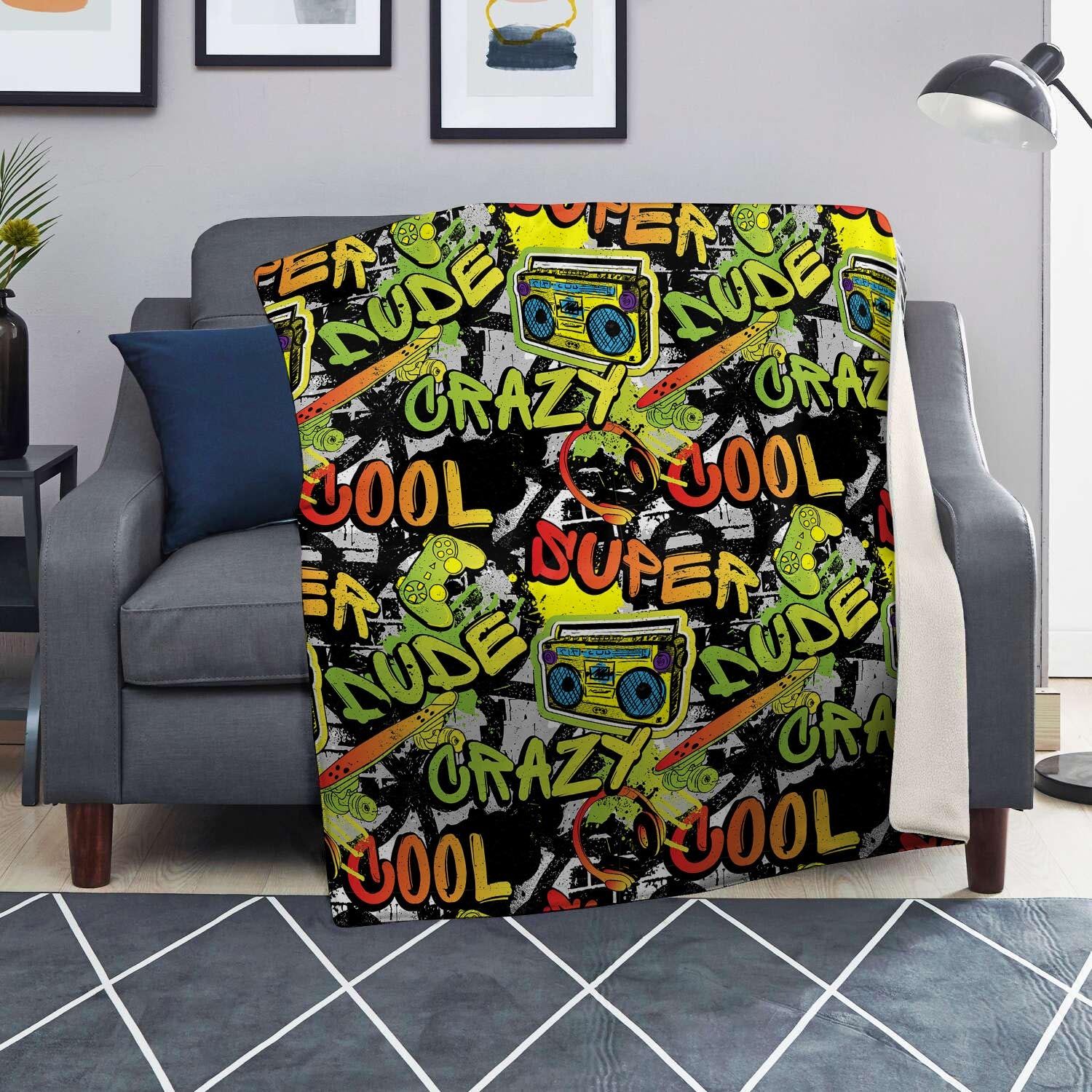Abstract Graffiti Drips Print Blanket-grizzshop