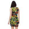 Abstract Graffiti Drips Print Bodycon Dress-grizzshop