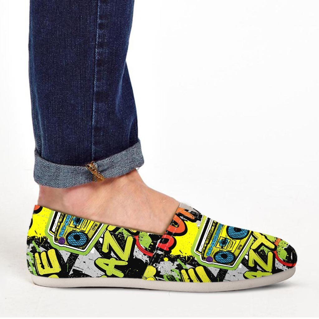 Abstract Graffiti Drips Print Canvas Shoes-grizzshop