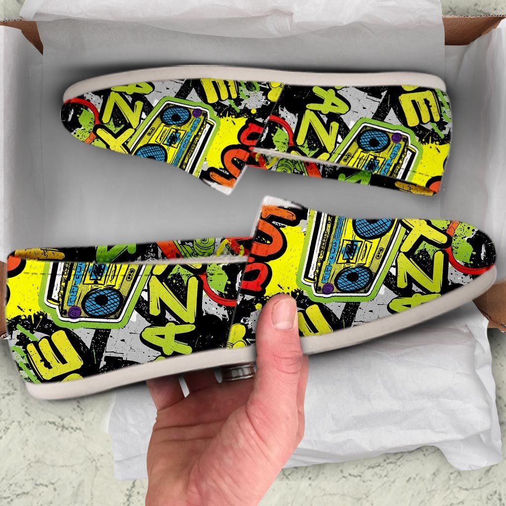 Abstract Graffiti Drips Print Canvas Shoes-grizzshop