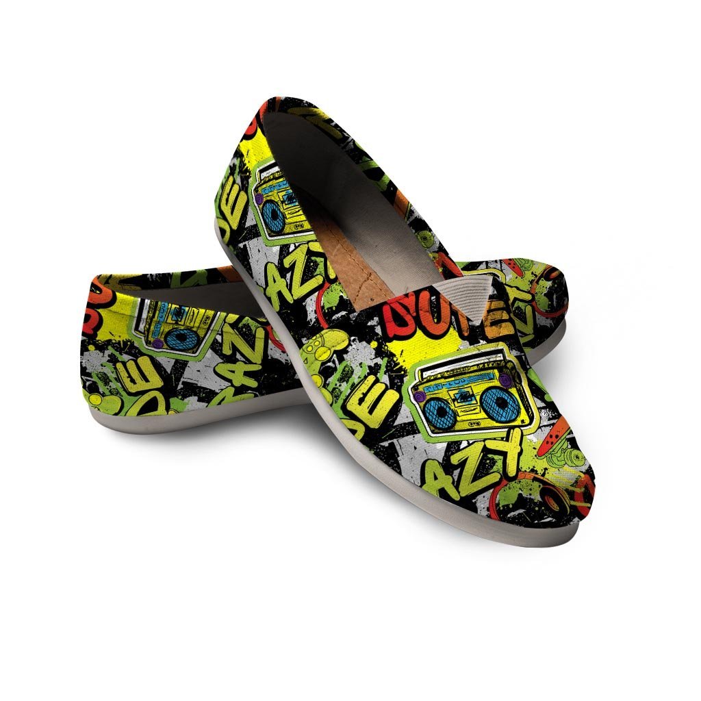 Abstract Graffiti Drips Print Canvas Shoes-grizzshop