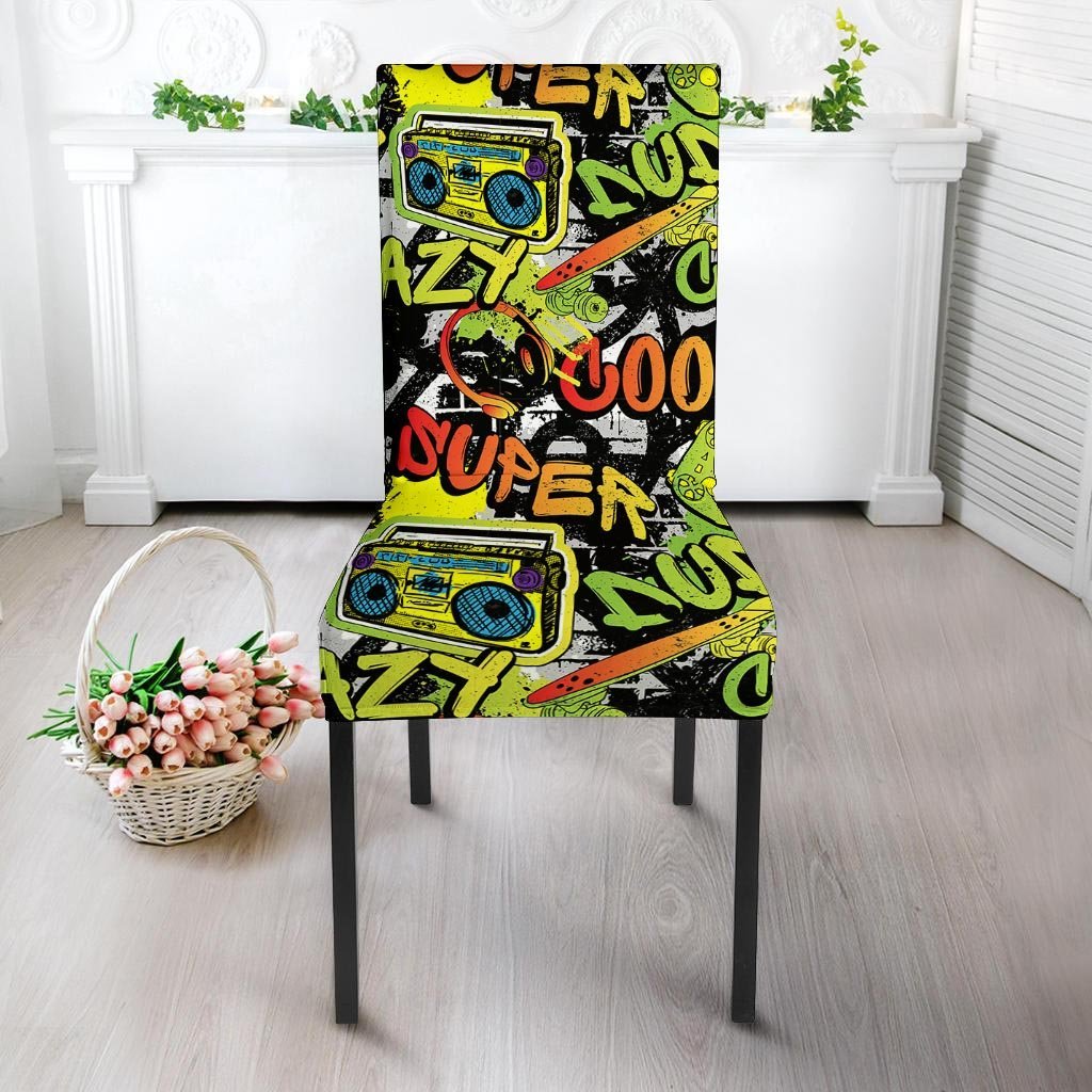 Abstract Graffiti Drips Print Chair Cover-grizzshop