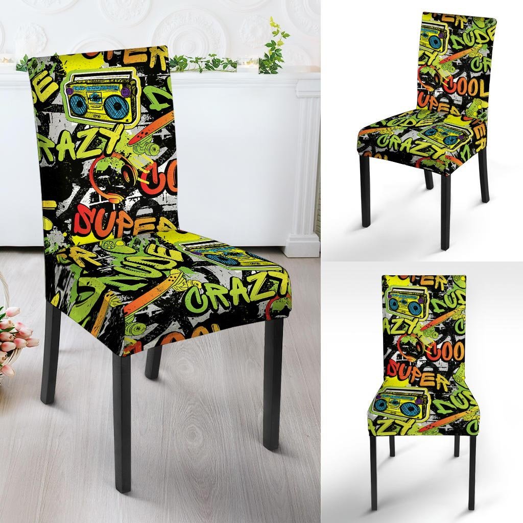 Abstract Graffiti Drips Print Chair Cover-grizzshop