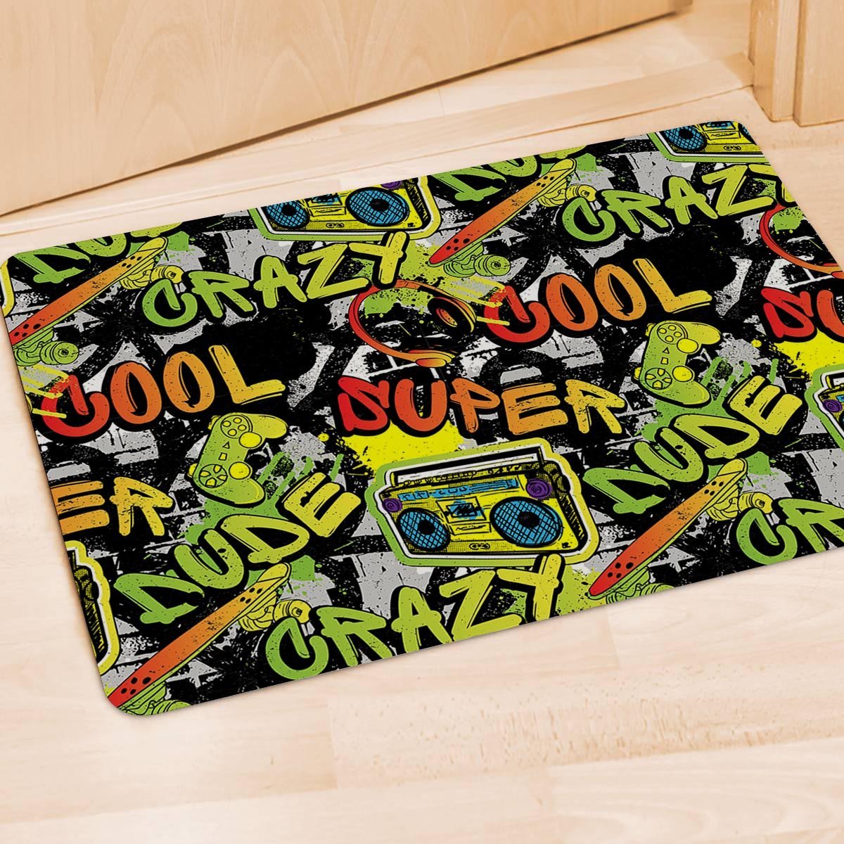 Abstract Graffiti Drips Print Door Mat-grizzshop