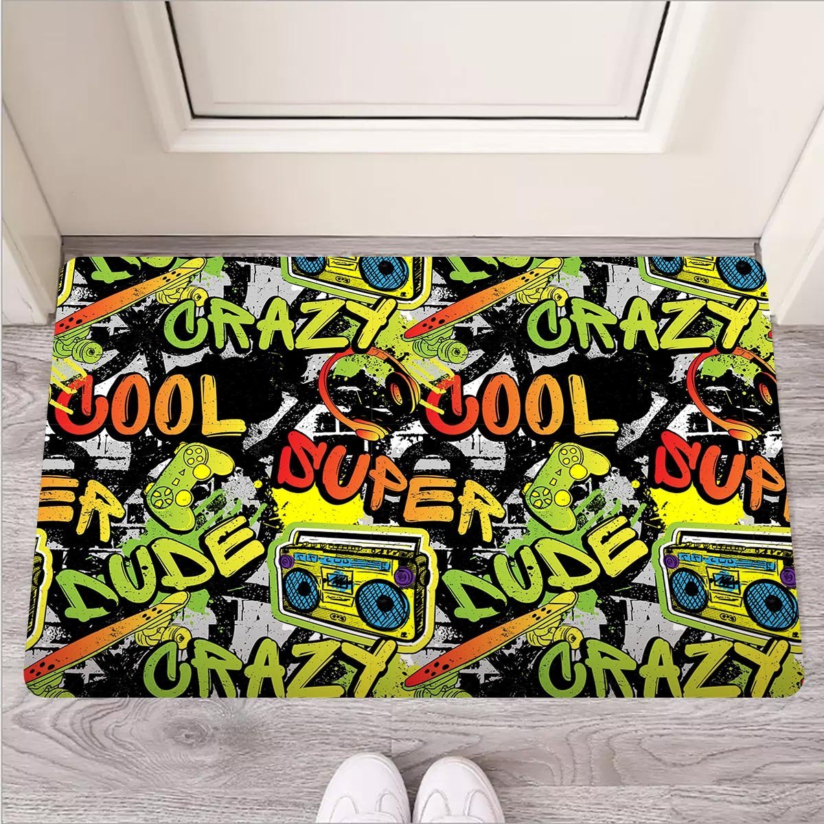 Abstract Graffiti Drips Print Door Mat-grizzshop