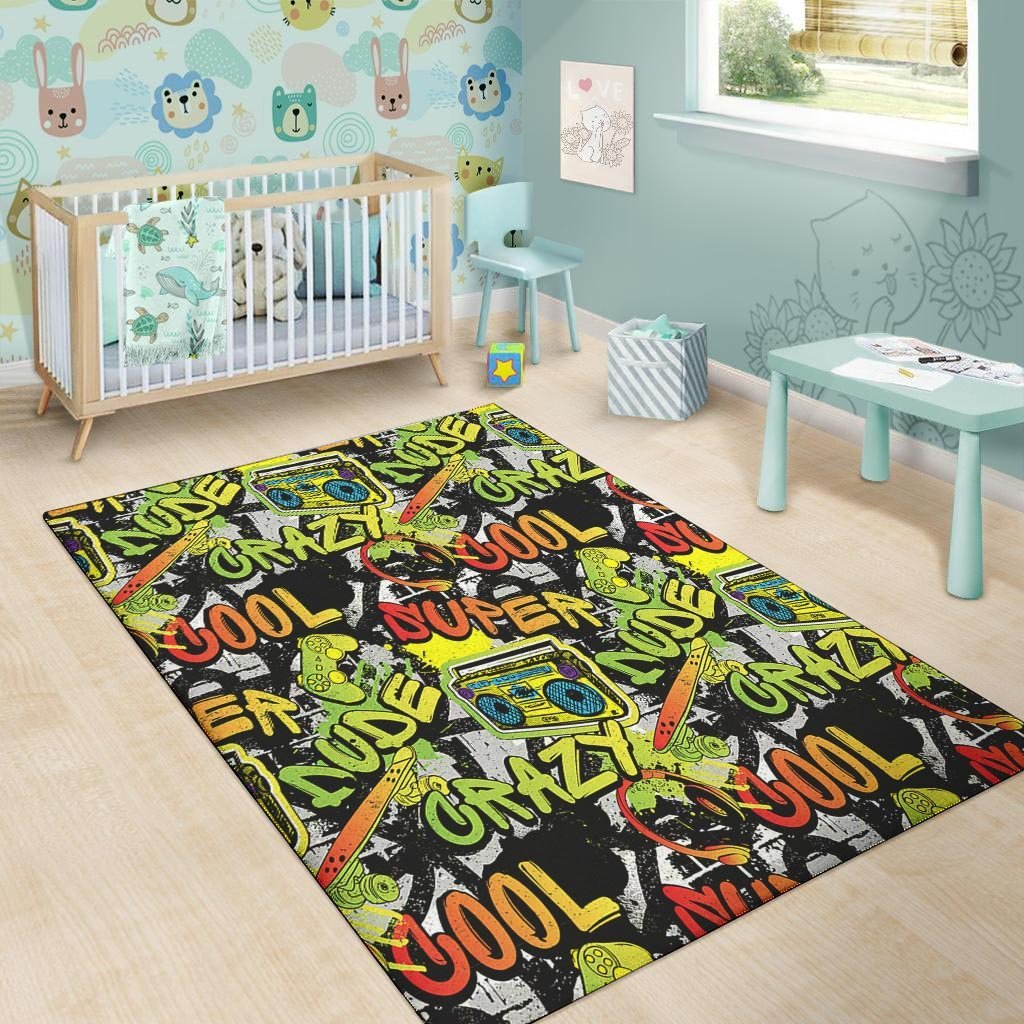 Abstract Graffiti Drips Print Floor Mat-grizzshop