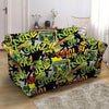 Abstract Graffiti Drips Print Loveseat Cover-grizzshop