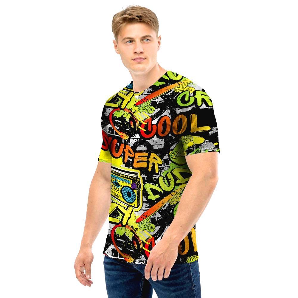 Abstract Graffiti Drips Print Men T Shirt-grizzshop