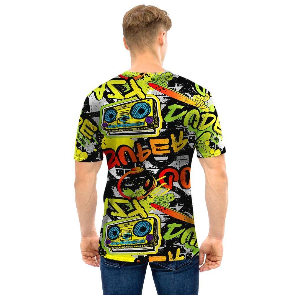 Abstract Graffiti Drips Print Men T Shirt-grizzshop