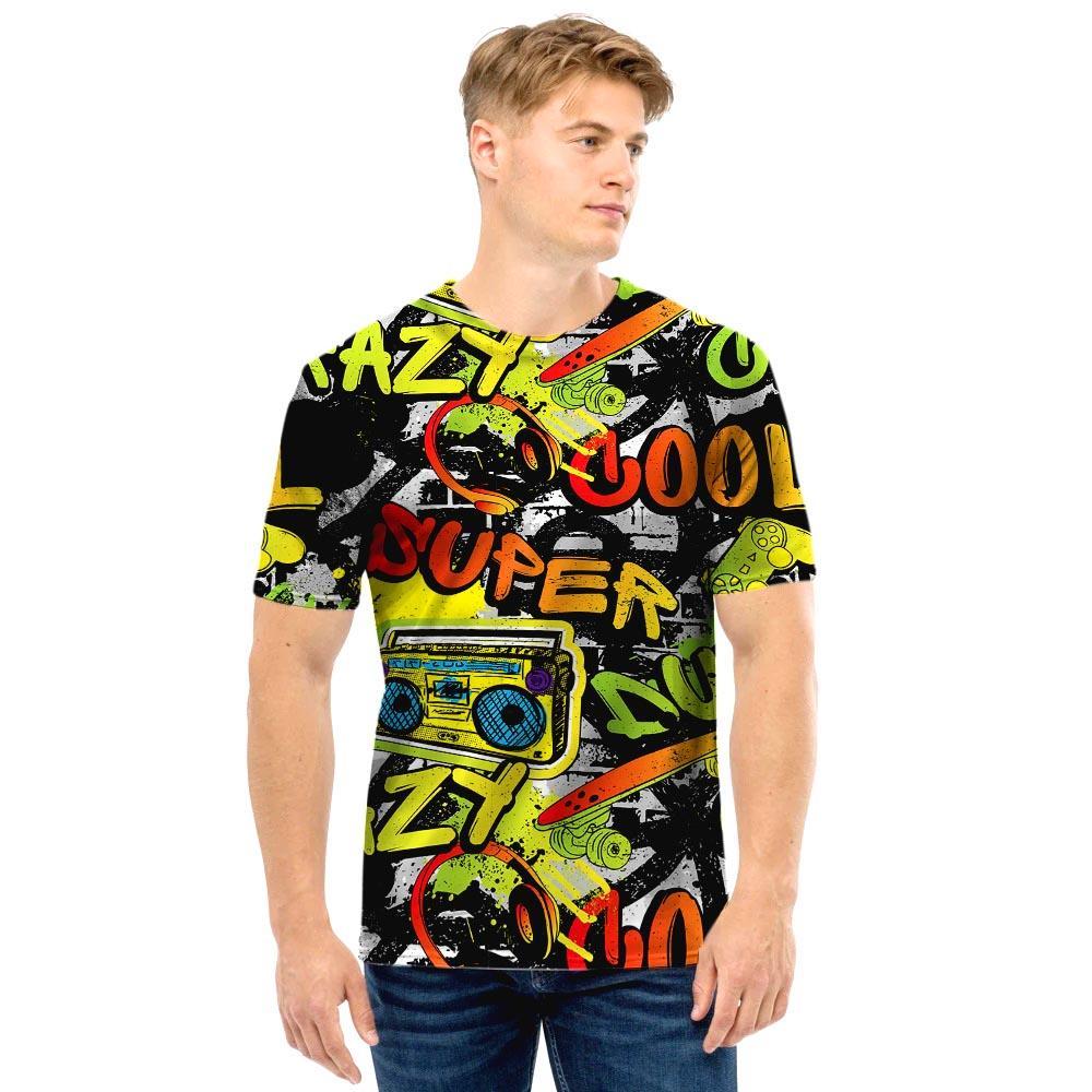 Abstract Graffiti Drips Print Men T Shirt-grizzshop