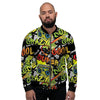 Abstract Graffiti Drips Print Men's Bomber Jacket-grizzshop