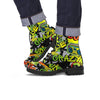 Abstract Graffiti Drips Print Men's Boots-grizzshop