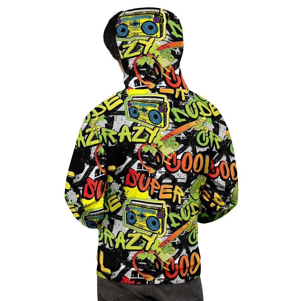 Abstract Graffiti Drips Print Men's Hoodie-grizzshop