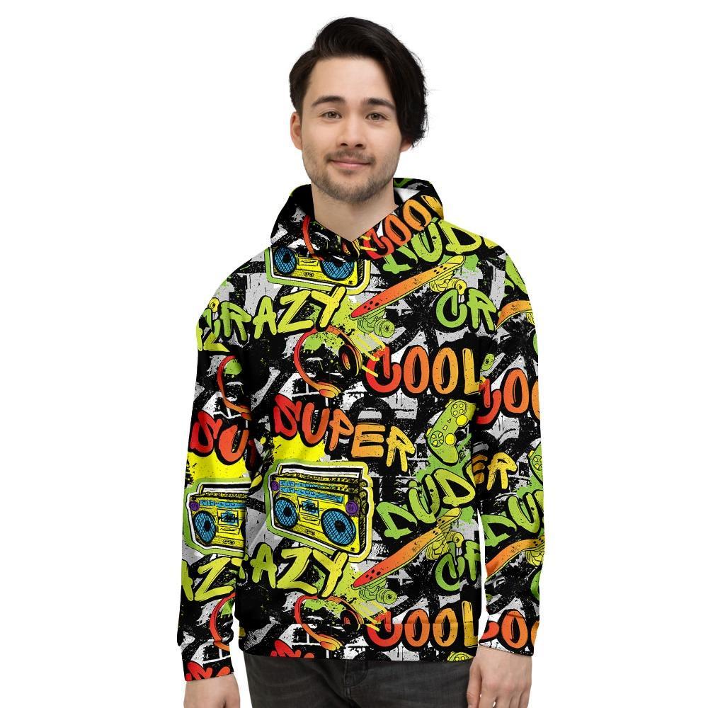 Abstract Graffiti Drips Print Men's Hoodie-grizzshop