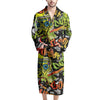 Abstract Graffiti Drips Print Men's Robe-grizzshop