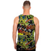 Abstract Graffiti Drips Print Men's Tank Tops-grizzshop