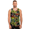 Abstract Graffiti Drips Print Men's Tank Tops-grizzshop