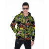 Abstract Graffiti Drips Print Men's Zip Up Hoodie-grizzshop