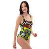 Abstract Graffiti Drips Print One Piece Swimsuite-grizzshop