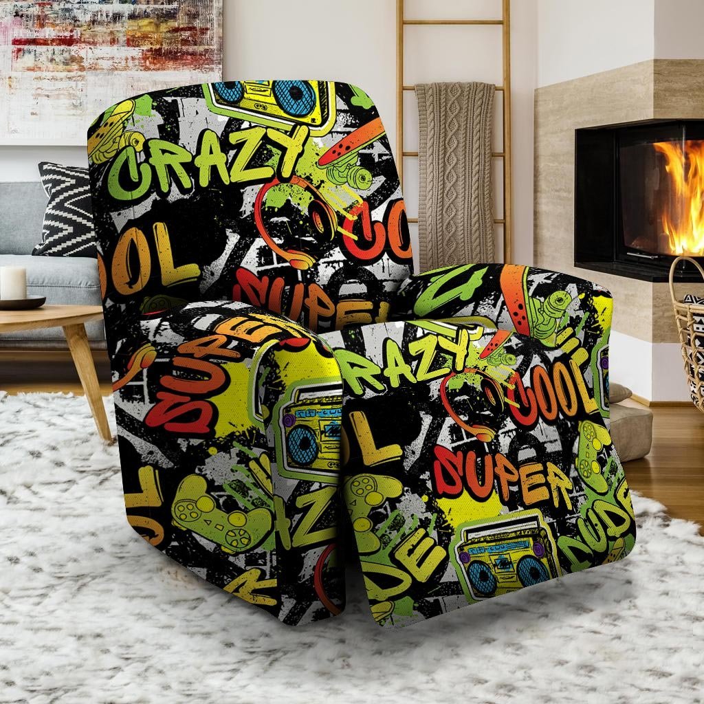 Abstract Graffiti Drips Print Recliner Cover-grizzshop