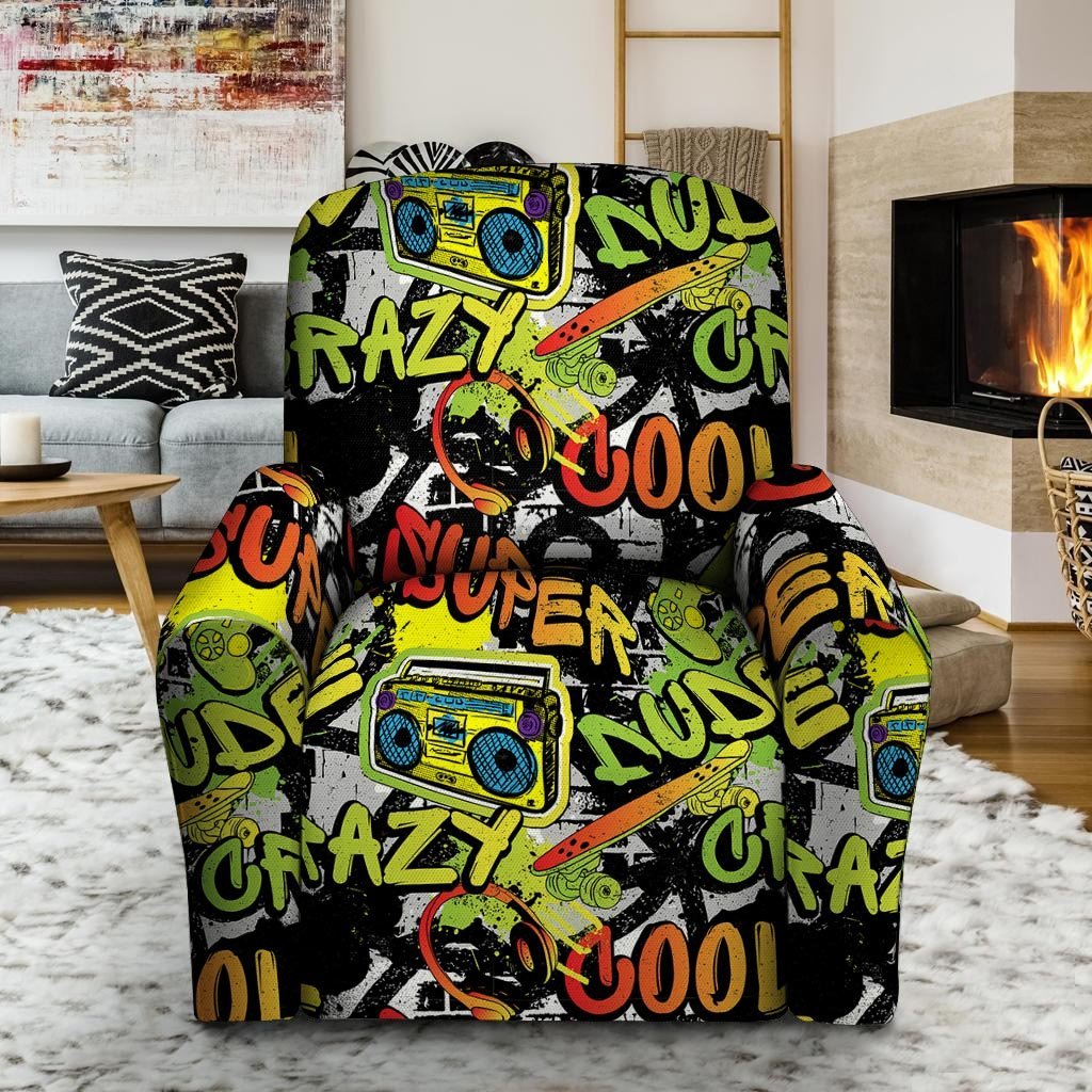 Abstract Graffiti Drips Print Recliner Cover-grizzshop