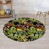 Abstract Graffiti Drips Print Round Rug-grizzshop