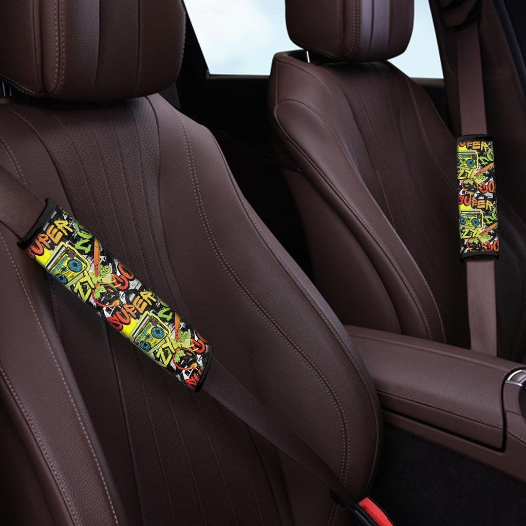 Abstract Graffiti Drips Print Seat Belt Cover-grizzshop