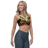 Abstract Graffiti Drips Print Sports Bra-grizzshop