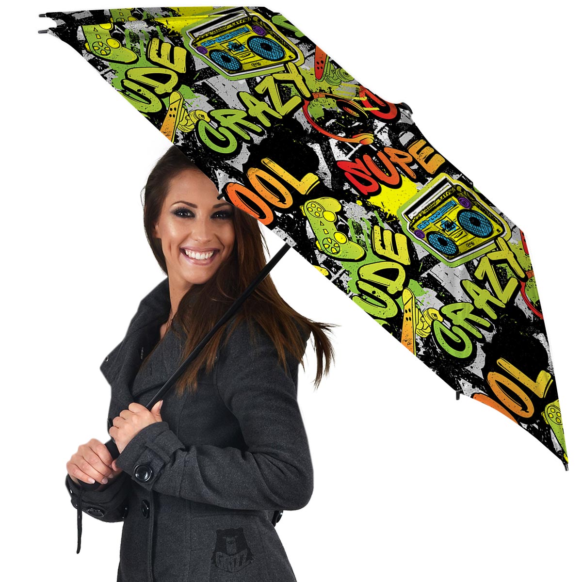 Abstract Graffiti Drips Print Umbrella-grizzshop