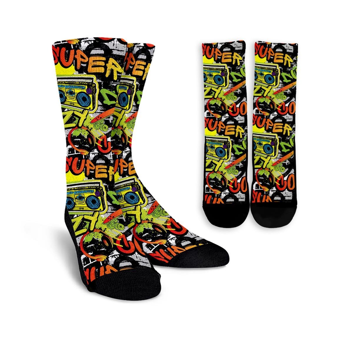 Abstract Graffiti Drips Print Unisex Socks-grizzshop