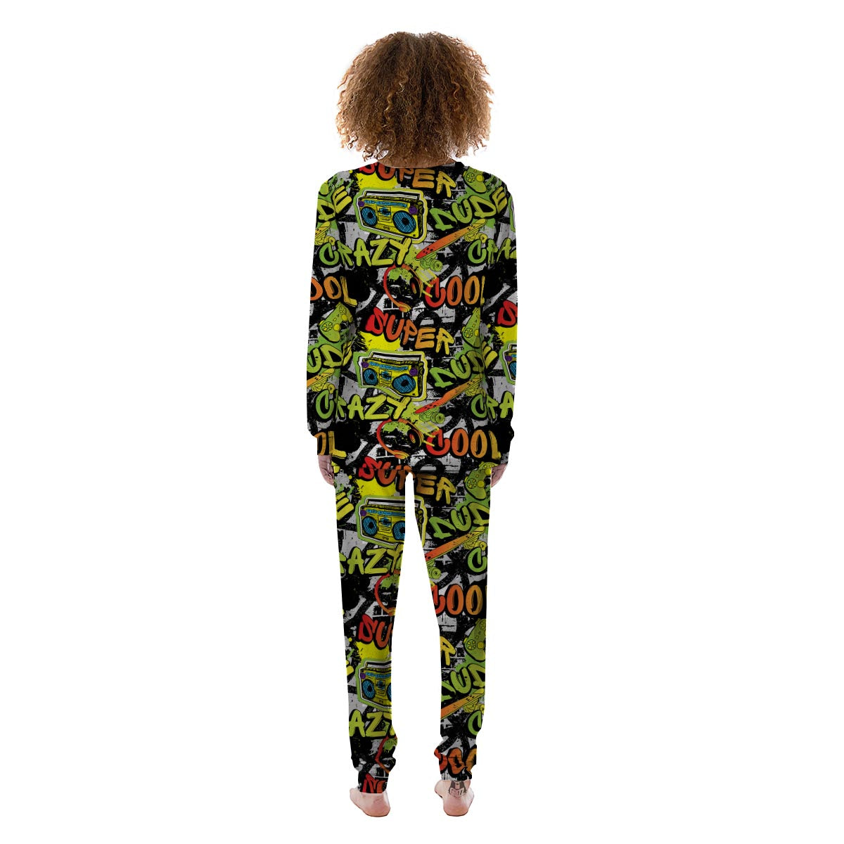 Abstract Graffiti Drips Print Women's Pajamas-grizzshop