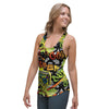 Abstract Graffiti Drips Print Women's Racerback Tank Top-grizzshop