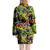 Abstract Graffiti Drips Print Women's Robe-grizzshop