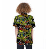 Abstract Graffiti Drips Print Women's Short Sleeve Shirts-grizzshop