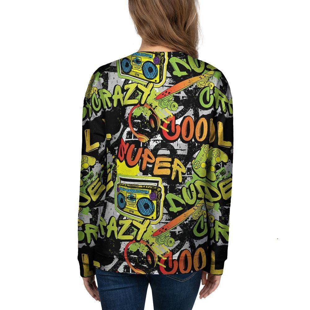 Abstract Graffiti Drips Print Women's Sweatshirt-grizzshop