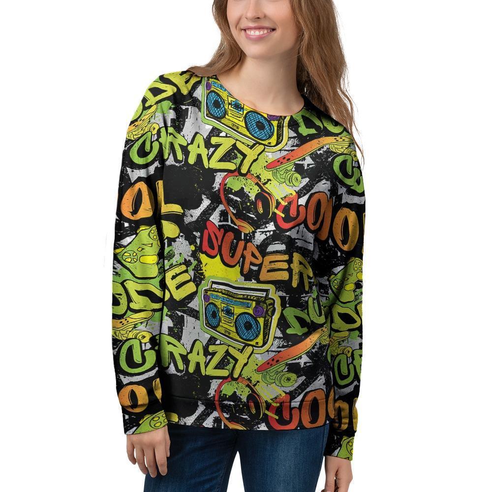 Abstract Graffiti Drips Print Women's Sweatshirt-grizzshop